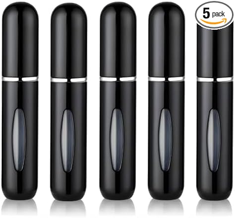 5PCS Cologne Travel Bottle, Perfume Travel Refillable, Perfume Atomizer, Mini Spray Bottle and Small Cologne Sprayer for Daily Use