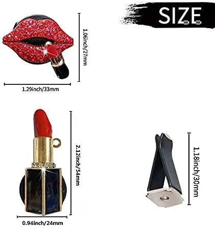 Crystal Lips Vent Clip，Sexy Lips Bling Car Charm Air Vent Clips Rhinestone Car Interior Accessories Diamond Car Decor for Girls & Women（Red）