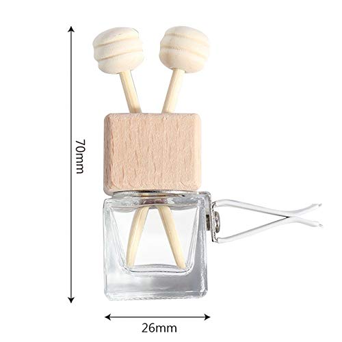 6 Pack,8ml Car Outlet Essential Oil Diffuser,Empty Clear Glass Car Air Freshener Vent Decoration Bottle Perfume Diffuser Vials For Aromatherapy Fragrance Ornament-1 Funnel&Dropper