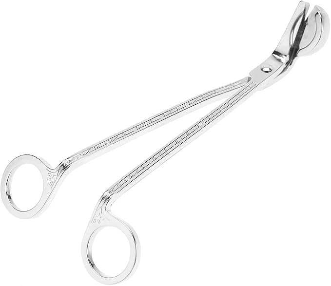 Changor Stainless Steel Candle Heart Clamp/Holder Wick Trimmer Scissors Tool for Home Use, Durable and RustResistant Candle Wick Scissors for Daily Life, 1 Piece, 6.9 * 2.3in, Black (Silver)