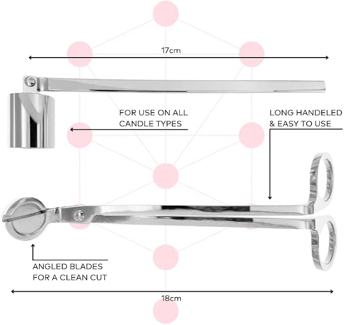 The Kabbalah Centre Candle Wick Trimmer and Candle Snuffer Accessory Set I Great Gift for Him or for Her (Silver)