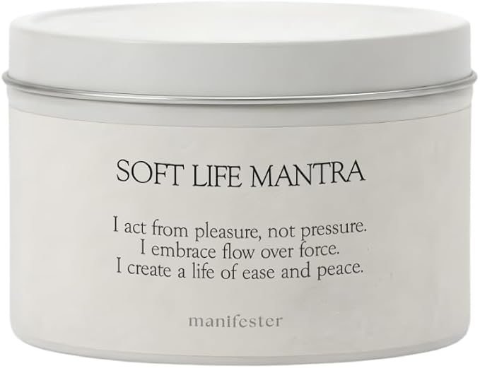 Soft Girl Natural Soy Wax Candle with Mantra – Clean Burn 100% Cotton Wick (No Lead or Zinc) – Phthalate-Free & Paraben-Free – Long-Lasting – Gift for Women – 6 oz (Soft Girl Era Jasmine + Coconut)