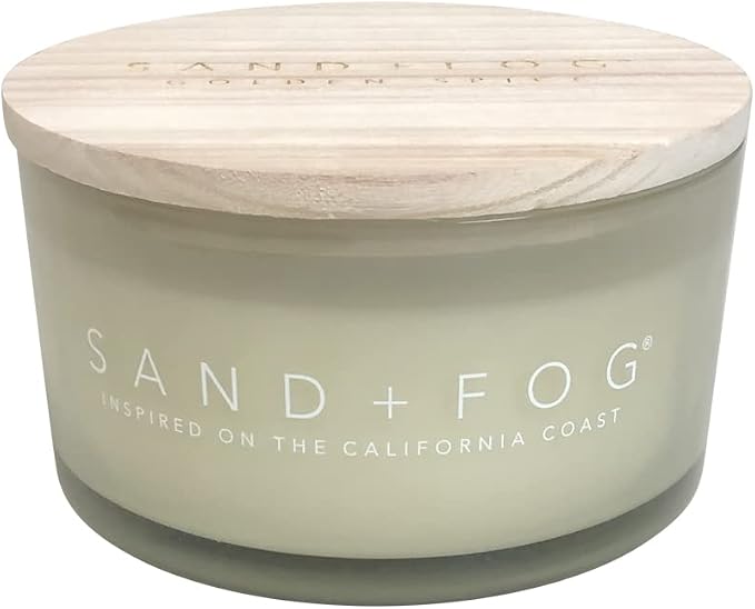 Sand + Fog Scented Candle - Golden Spice - Additional Scents and Sizes – 100% Cotton Lead-Free Wick - Luxury Air Freshening Jar Candles - Perfect Home Décor for Your Cocktail Table – 23 oz