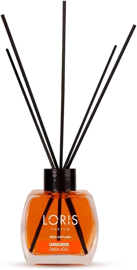 Loris Sandalwood Reed Diffuser Set with Dried Flowers | Reed Diffusers for Home with Sticks | Bathroom Diffuser & Room Scent | Long-Lasting Home Fragrance | 120 mL / 4.06 fl oz