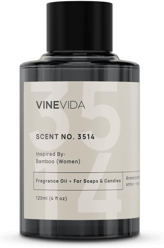 VINEVIDA Scent NO. 3514 Fragrance Oil - 120mL (4oz) - Inspired by: Bamboo (Women) Fragrance Oil for Candle Making - Made in USA Candle Scents Scents for Soap Making