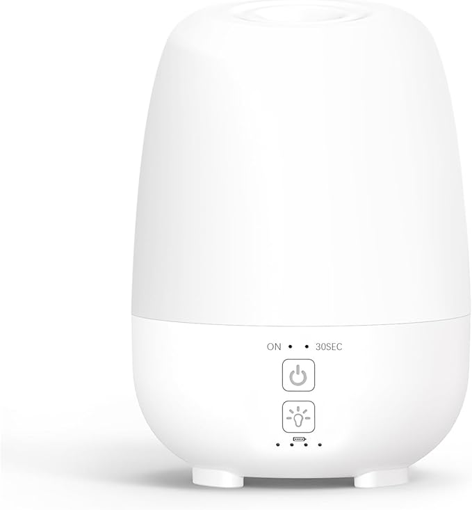 SEEDSEEL 150ML Rechargeable Battery Operated Essential Oil Diffuser,7-Hour Runtime with 7 LED Color Changing Lights Portable Cordless Aromatherapy Diffuser