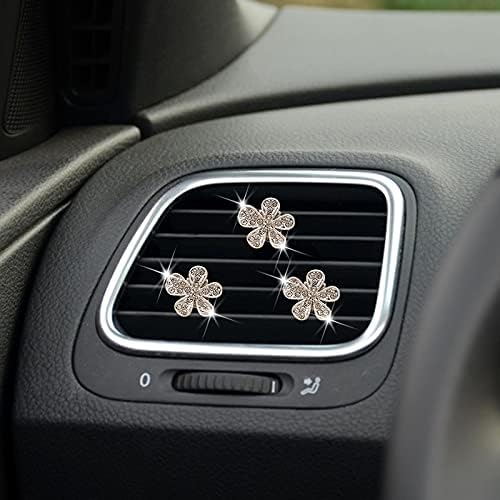 Car Decor Car Fresheners For Women Bling Accessories Air Outlet Decoration For Women Aromatherapy Air Vent Clip Charm Air Dreshener Set of 3 Flowers