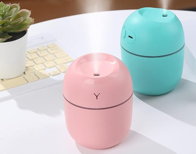 Wild Essentials 220ml Cool Mist Essential Oil Diffuser/Humidifier, Aromatherapy, Nightlight, Portable, USB Power, Auto Off, Room, Office, Car (Pink)