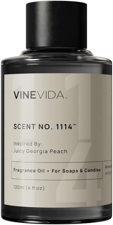 VINEVIDA [4oz] Juicy Georgia Peach Fragrance Oil for Candle Making and Soap Making - Premium Candle Scents for Soy Candles