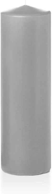 yummi 3" x 10" Light Gray Round Pillar Candles - 3 per Pack