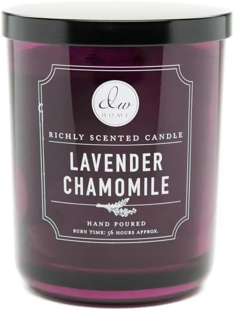 DW Home Lavender Chamomile Scented Candle for Home, 15 oz, Large Double Wick Candle Jar, Up to 56H Burn Time, Luxury Scented Candle for Relaxation, Gifting, Home Decor