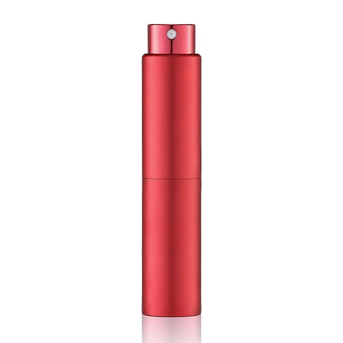 Tekson 10ml Travel Perfume Atomizer Refillable, Mini Cologne Spray Bottle Empty, Small Coffee Spray Bottle (Red)