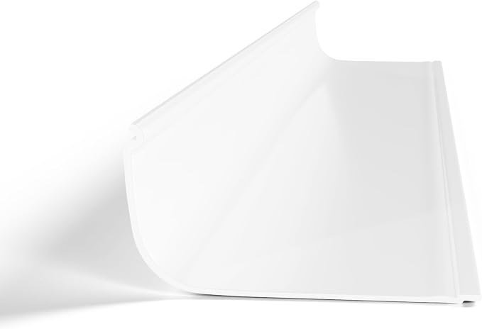 KASTLITE Curved Under Cabinet Light Cover Replacement | White Ribbed Acrylic Undercabinet Lens Diffuser | 36"L x 2-7/8"W x 1-3/8"H | Filters Under Counter Lights for Kitchen Bathroom Vanity | Shape F