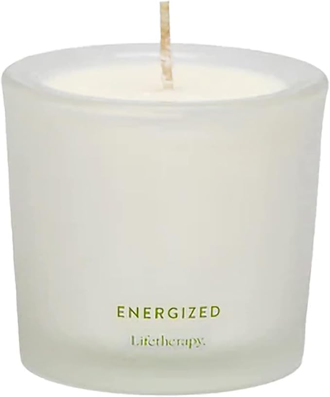Lifetherapy Energized Scented Soy Votive Candle, Natural Wax, 2.5 Oz | Scented soy votive candle with clean burn, long lasting fragrance, and natural wax for home décor