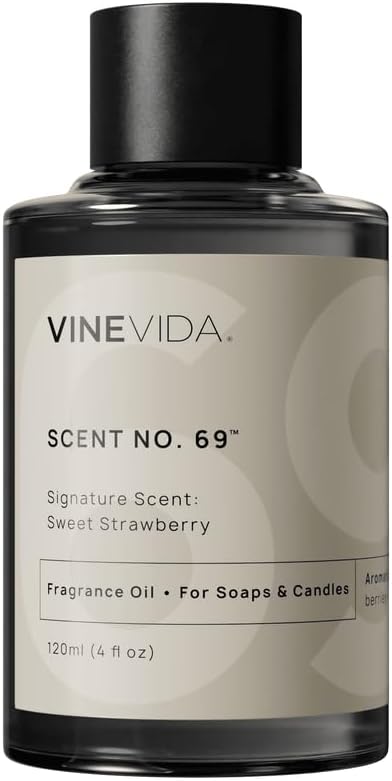 VINEVIDA [4oz] Sweet Strawberry Fragrance Oil for Soap Making Scents for Candle Making, Perfume Oils, Soy Candles, Home Scents Oil Diffusers, Bath Scent Bomb Oils, Linen Spray, Lotions, Car Freshies