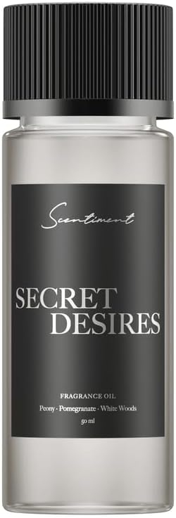 Scentiment Secret Desires Diffuser Oil - Premium Hotel Scent with Notes of Peony, Pomegranate & White Woods Home Scent, Hotel Fragrance Oil Diffuser Refill - 1.69 fl oz (50 mL)