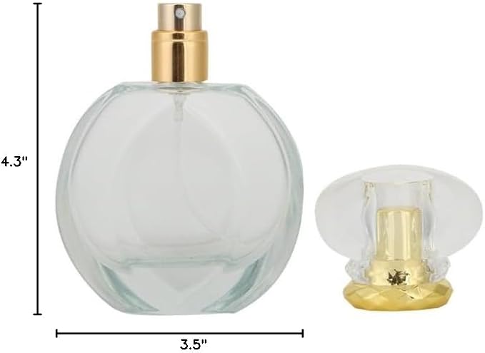 50ML Glass Refillable Perfume Spray Bottle Empty Liquid Perfume Atomizer Dispenser Bottle (round), A615844
