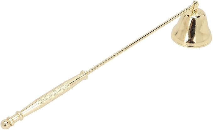 3pcsCandle Snuffer, Golden Iron Plating Bell Shaped Long Handle Candle Extinguisher for Scented Aromatherapy Tea Light Jar Candles