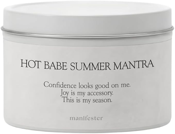 Hot Girl Summer Natural Soy Wax Candle with Mantra – Clean Burn 100% Cotton Wick (No Lead or Zinc) – Phthalate-Free & Paraben-Free – Long-Lasting – 6 oz (Hot Babe Summer Jasmin + Coconut)
