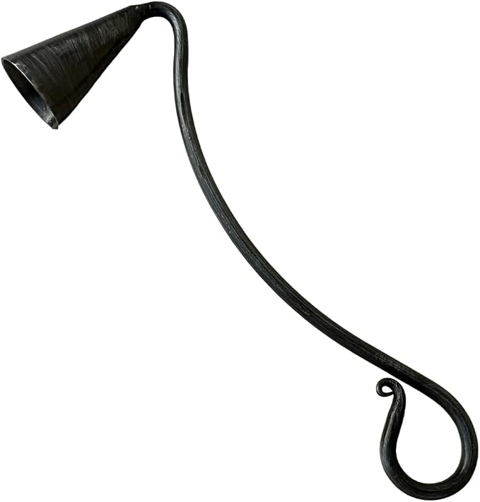 Living Ideas Hand Forged Wrought Iron Candle Snuffer - Handmade for Home, Classic Look, Black Antique Finish