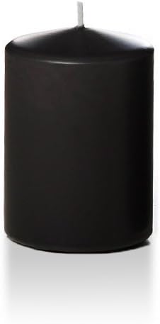 yummi 3" x 4" Black Round Pillar Candles - 3 per Pack
