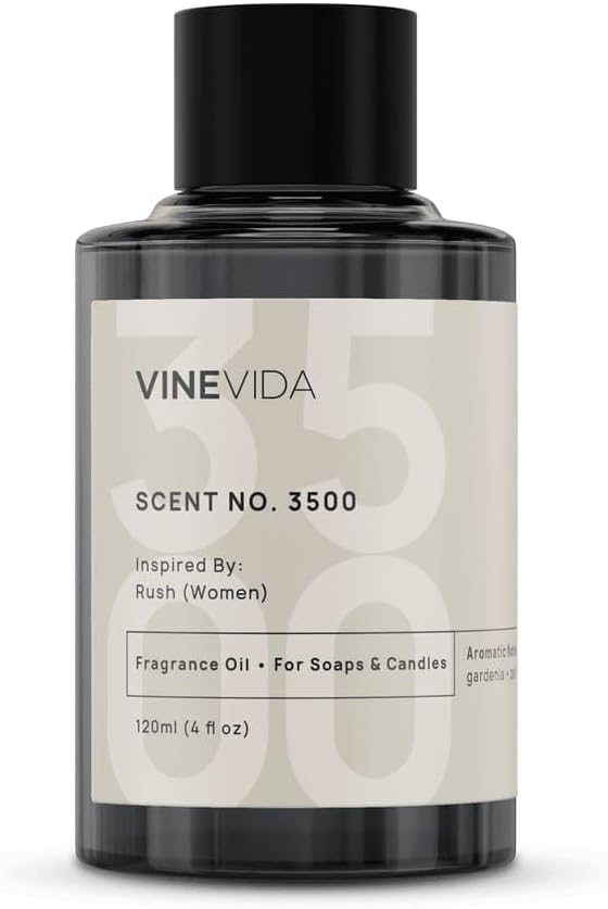 VINEVIDA Scent NO. 3500 Fragrance Oil - 120mL (4oz) - Inspired by: Rush (Women) Fragrance Oil for Candle Making - Made in USA Candle Scents Scents for Soap Making