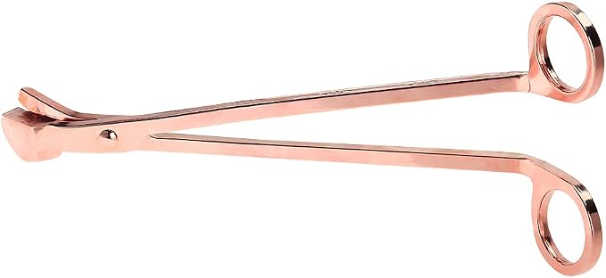 Changor Candle Wick Trimmer Rose Gold, Stainless Steel Candle Heart Clip Scissors Wick Cutter Scissors Tool for Candle Lovers, Reaches Deep to Cut Wick for Burn and Prevent Soot, 6.9 * 2.3in