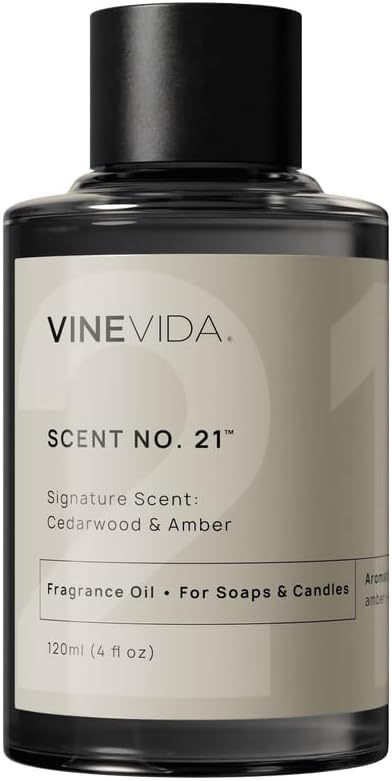 VINEVIDA [4oz] Cedarwood & Amber Fragrance Oil for Candle Making and Soap Making - Premium Candle Scents for Soy Candles