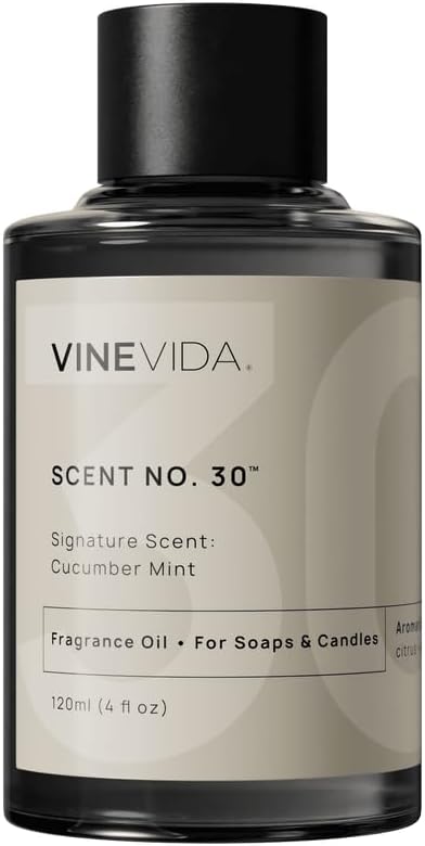 VINEVIDA [4oz] Cucumber Mint Fragrance Oil for Candle Making and Soap Making - Premium Candle Scents for Soy Candles