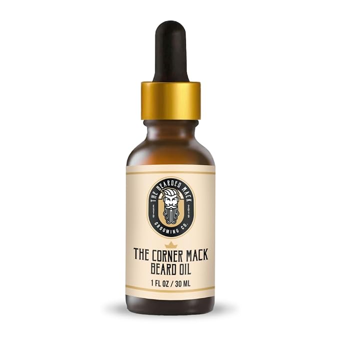 The Bearded Mack – The Corner Mack Signature Beard Oil | Citrus Cologne Scent – Bergamot, Mandarin, Bamboo & Aquatic Notes | Hydrates, Softens & Eliminates Beard Itch | 1oz