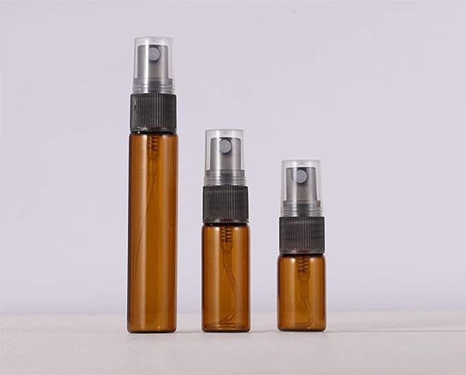 20 Pack Set 10ML Protable Refill Bulk Atomizer Spray Travel Perfume Bottle Hydrating Empty Bottle (Brown)