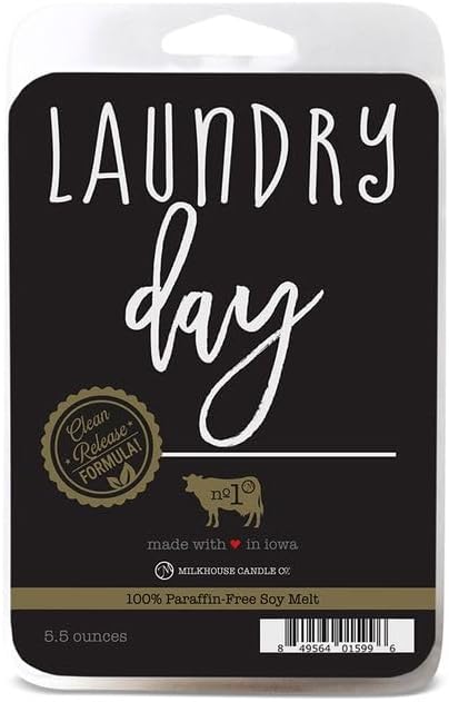 Milkhouse Candle Company Laundry Day Soy Wax Melts - Sun-Dried Linen | Dewy Greens | Gentle Breeze Scented - 5.5 oz, Hand-Poured, Made in the USA