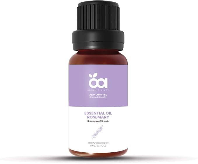 Rosemary Essential Oil by Organic Alley | 100% Pure Rosmarinus Officinalis Oil, Therapeutic Grade | Aromatherapy Essential Oil for Clarity & Focus (0.33 Fl Oz)