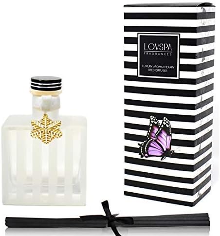 Reed Diffuser Set, Peppermint Bark Scented Oil Diffuser with Sticks, Home Fragrance Accessories for Bathroom Shelf Decor, Aroma Diffusers for Home or Office Desk, USA Made