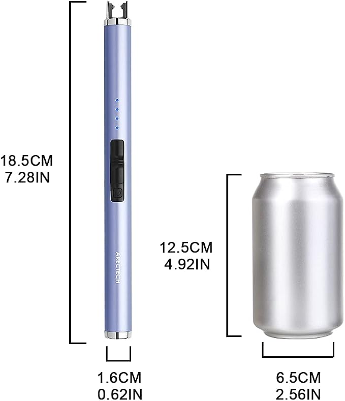 ARECTECH Rechargeable Electric Candle Lighter, Christmas Stocking Stuffers Gifts for Mom Men Wife, Arc Plasma Windproof Lighter for Candle Kitchen Birthday with Type-C Cable, Blue 2 Pack
