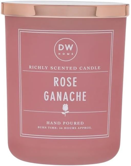 DW Home Rose Ganache Scented Candle for Home, 15 oz, Large Double Wick Candle Jar, Up to 56H Burn Time, Luxury Scented Candle for Relaxation, Gifting, Home Décor