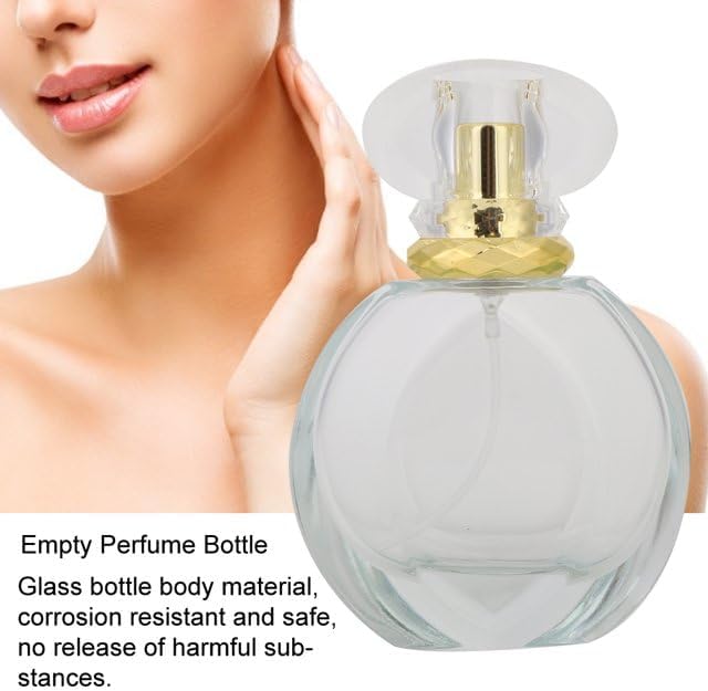50ML Glass Refillable Perfume Spray Bottle Empty Liquid Perfume Atomizer Dispenser Bottle (round), A615844