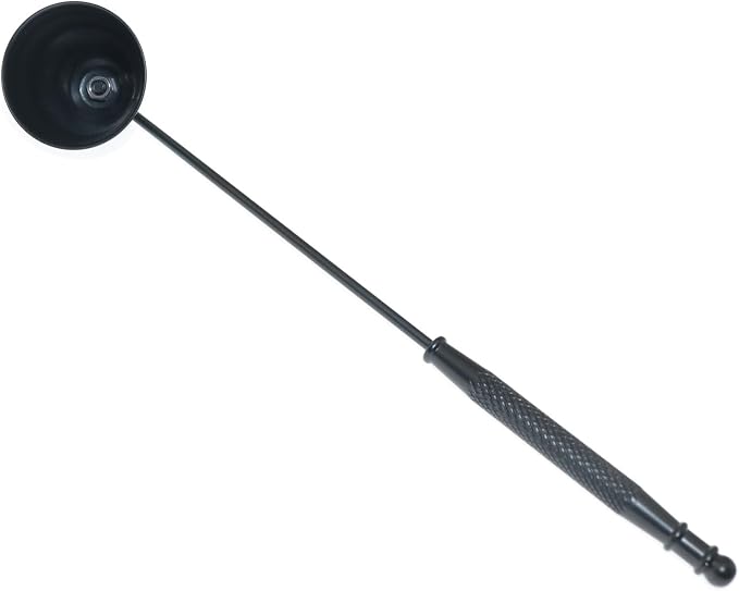 Horn Model Candle Extinguishing Cover 21cm Black Aroma Candle Tools Antique Style Stainless Steel with Long Handle Polished Wick Flame Snuffer