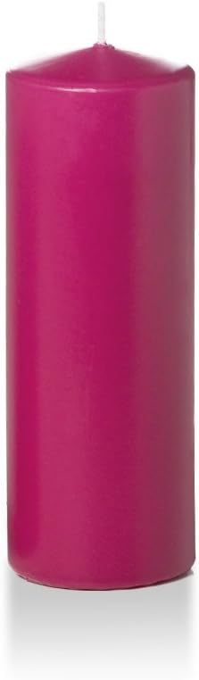 yummi 3" x 8" Hot Pink Round Pillar Candles - 3 per Pack