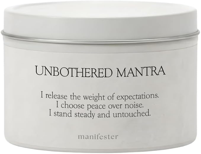 Palo Santo Natural Soy Wax Candle with Mantra – Clean Burn 100% Cotton Wick (No Lead or Zinc) – Phthalate-Free & Paraben-Free – Long-Lasting – Gift for Women – 6 oz (Unbothered Palo Santo)