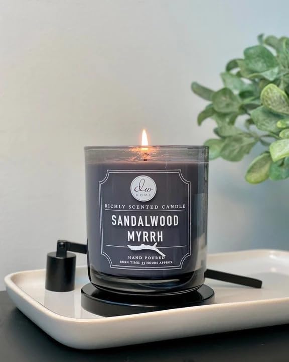 DW Home Sandalwood Myrrh Scented Candle for Home, 15 oz, Large Double Wick Candle Jar, Up to 56H Burn Time, Luxury Scented Candle for Relaxation, Gifting, Home Decor