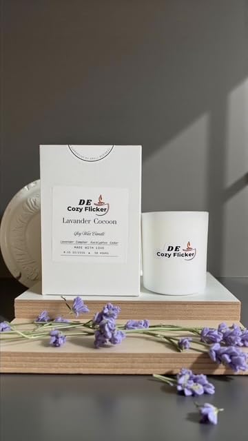 Lavender Cocoon | Tumbler White Scented Candle for Any Occasion | Long Lasting with 50 Hour Burn Time 8.15oz | Soy Candle | Cotton Wick