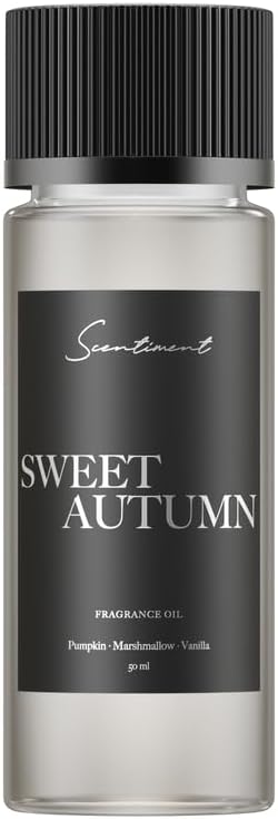 Scentiment Diffuser Oil - Sweet Autumn Fall Collection | Aromatherapy Home Fragrance | Luxurious Scent with Notes of Pumpkin, Marshmallow, Vanilla – 1.69 fl oz (50 mL)