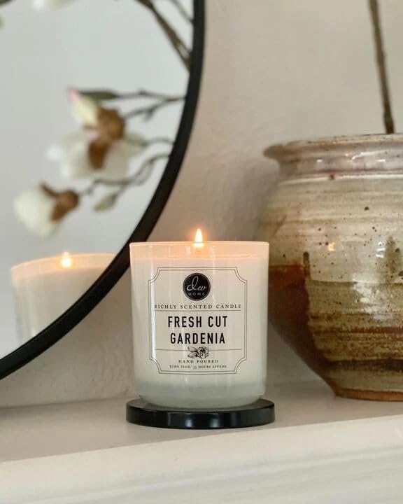 DW Home Fresh Cut Gardenia Scented Candle for Home, 15 oz, Large Double Wick Candle Jar, Up to 56H Burn Time, Luxury Scented Candle for Relaxation, Gifting, Home Decor