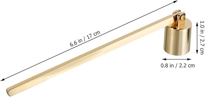 MAGICLULU Golden Candle Snuffer with Handle, Stainless Steel Wick Extinguisher for Scented Candles, Polished Gold Flame Put Out Tool for Christmas Holiday Party Home Decor, 6.6 Inch Design