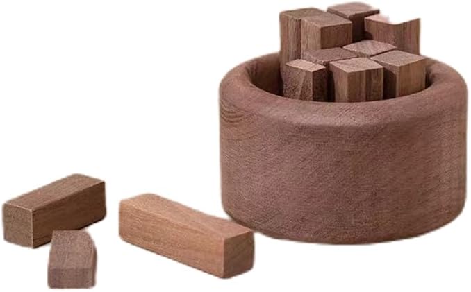 Passive Diffuser,3 Set of Wood Diffuser for Essential Oils,Car Fragrant Small Aromatherapy Diffuser Woodpile Shaped for Home Office Decoration,Black Walnut,Beech, Pear Wood