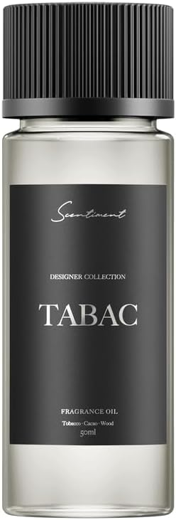 Scentiment - Tabac Designer Collection Diffuser Oils | Aromatherapy Home Fragrance | Luxurious Scent with Notes of Tobacco, Cacao, Wood, – 1.69 fl oz (50 mL)