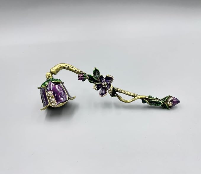 Candle Snuffer Vintage Unique Candle Extinguisher Snuffer with Long Handle Decorative Candle Extinguisher Metal Candle Stopper Candle Accessories Gift (Purple)