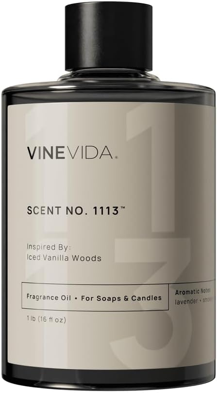 VINEVIDA 16oz Iced Vanilla Woods Fragrance Oil for Candle Making - Made in USA Natural Candle Scents