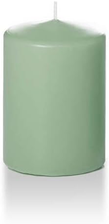 yummi 3" x 4" Sage Round Pillar Candles - 3 per Pack